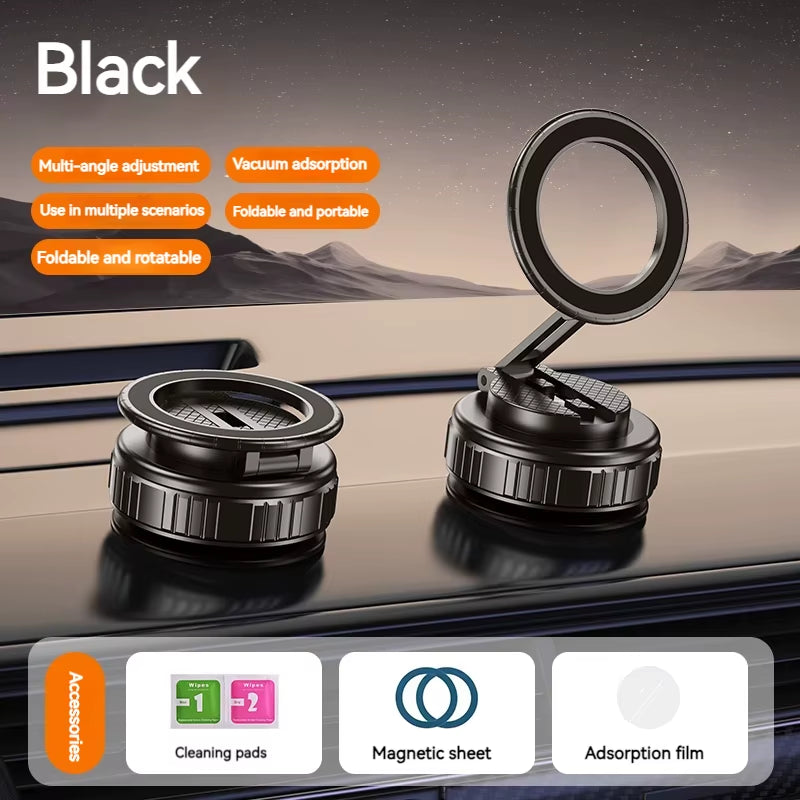 Metal Vacuum Magnetic Car Phone Holder Mount Adjustable Suction Foldable Phone Stand for Mirro Gym Bath Shower Home